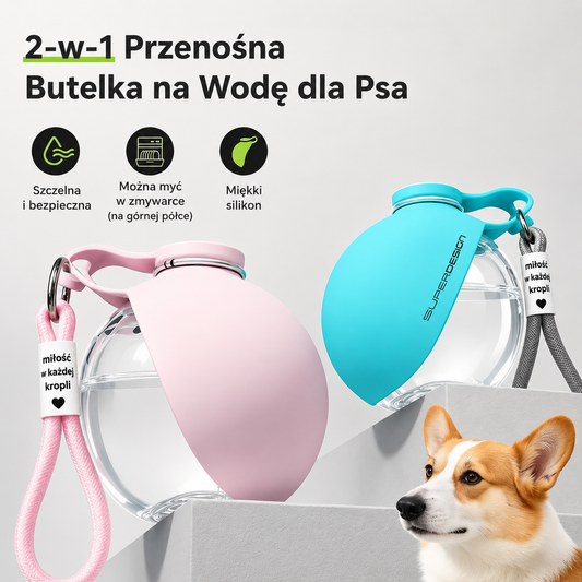 Przenośna butelka na wodę dla psa